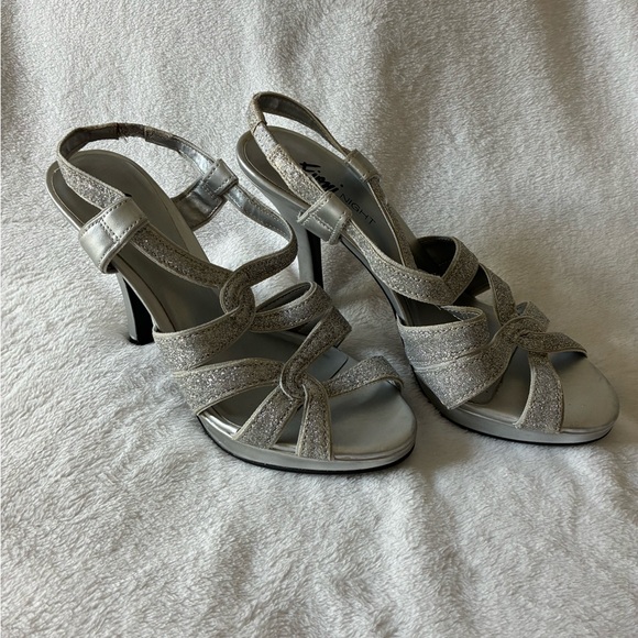 Glamorous Silver Strappy Sandals - Picture 1 of 7